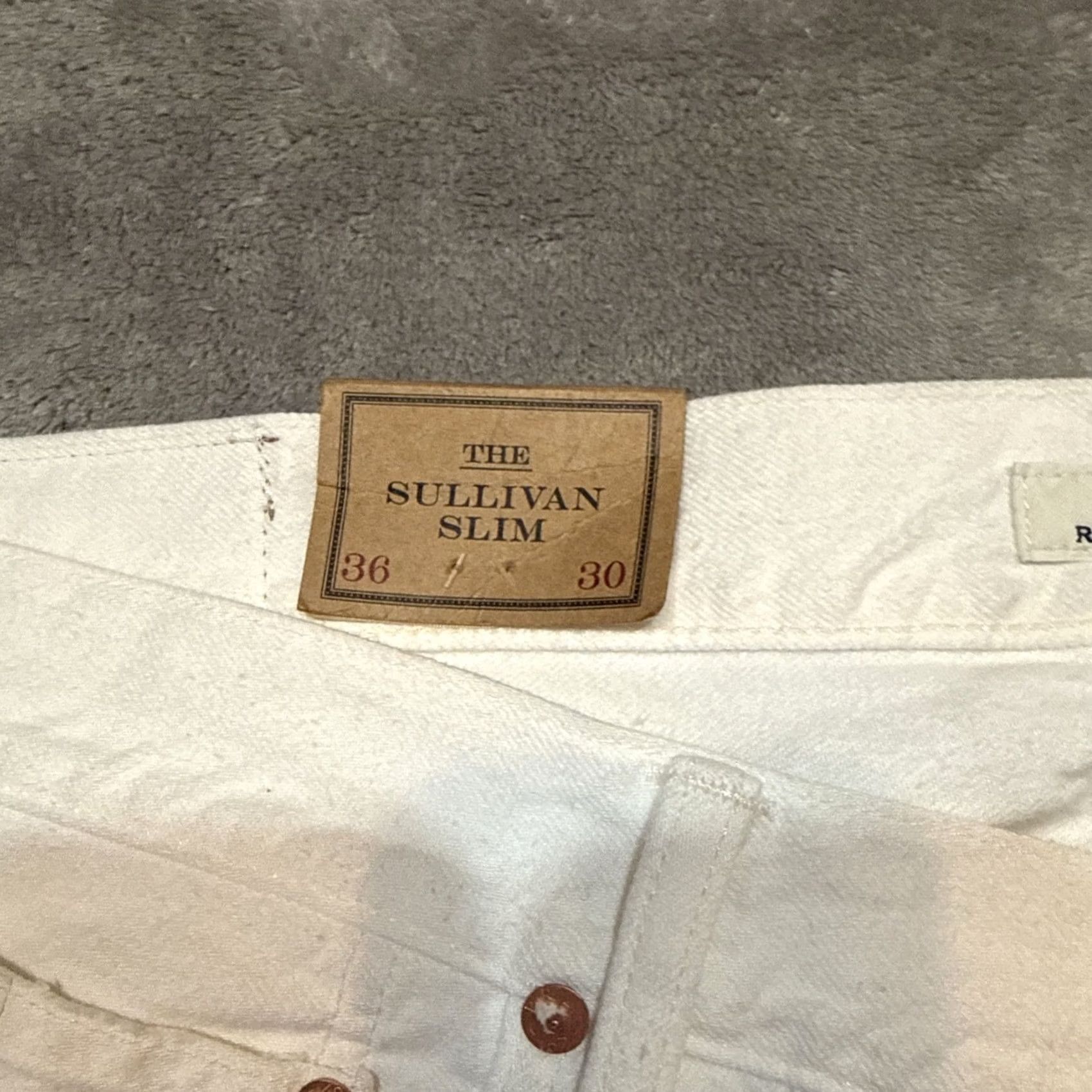 Polo Ralph Lauren Polo Ralph Lauren Jeans Sullivan Slim Distressed Patchwork Denim 36x30 Mens White Distressed Slim Jeans 30 Inseam Low Rise Men Regular Size 36x30 Size US M / EU 48-50 / 2 - 4 Thumbnail