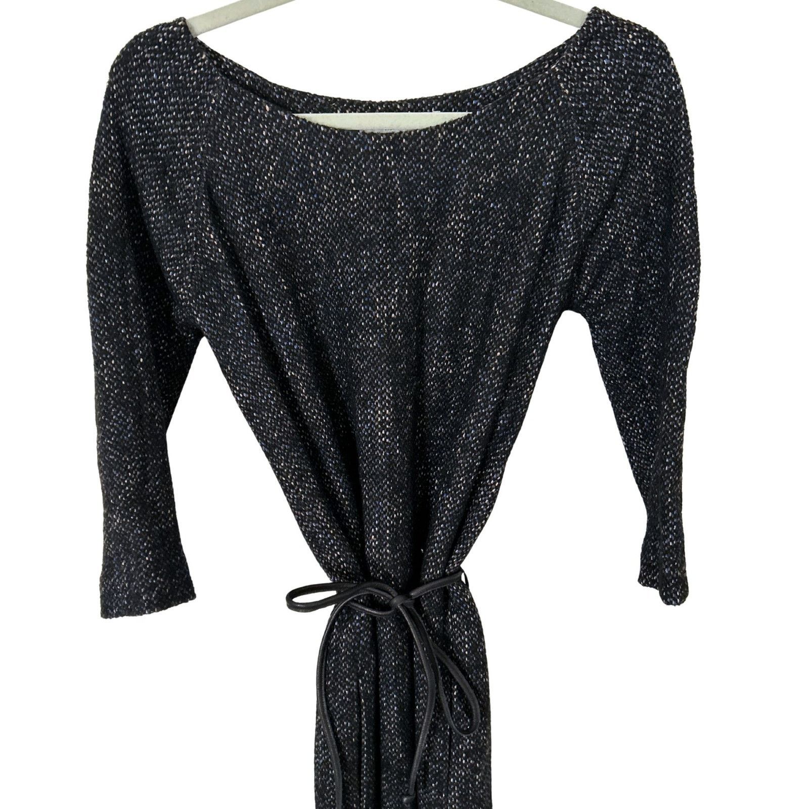 HUMANOID Humanoid Textured Knit Dress w/ Leather Belt Multitone S Size S / US 4 / IT 40 - 2 Thumbnail