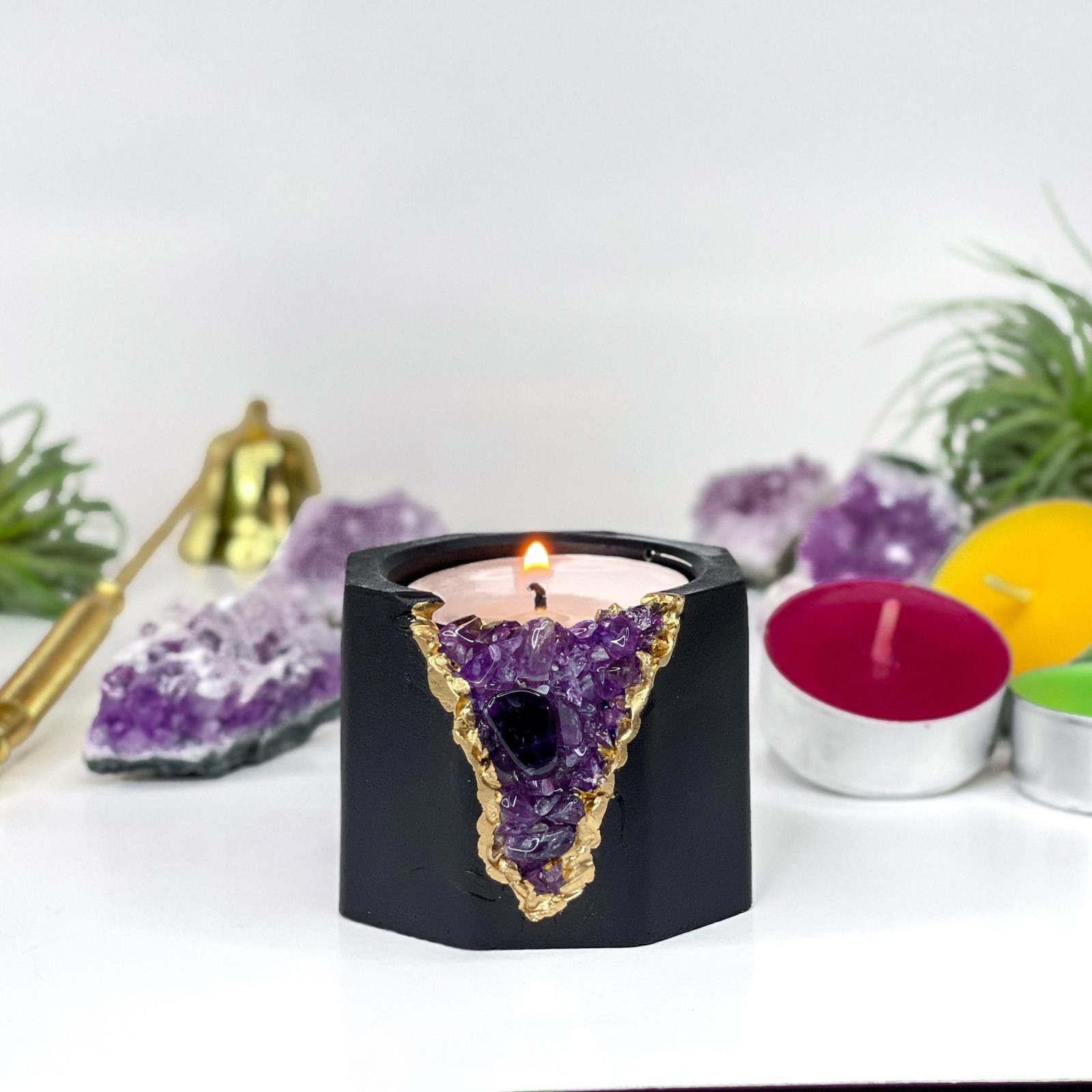 Other Amethyst Crystal Planter Geode Pot Pot Air Plant Holder Size ONE SIZE - 9 Thumbnail