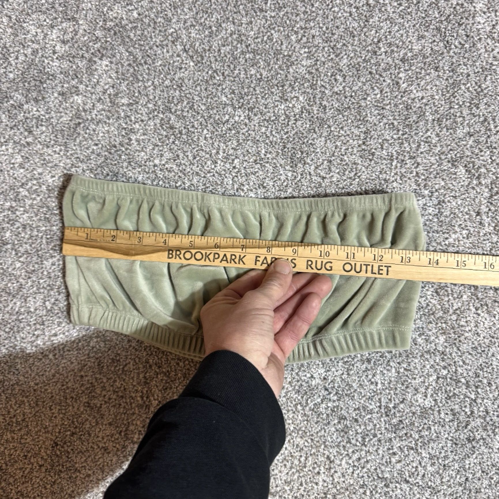 Vintage Charlotte Russe Bandeau Womens XL Velour Coquette Fairycore Retro 90s Y2K Look Bra Shirt Womens XL Green Velvet 90s Retro Bandeau Bra Size ONE SIZE - 2 Thumbnail