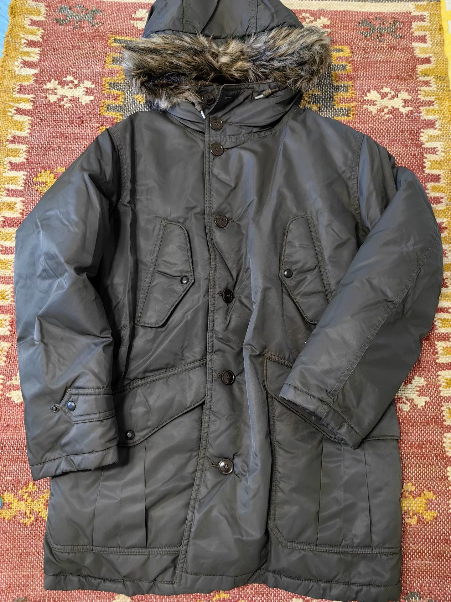 RRL Ralph Lauren RRL Faux Fur-Trim Oilcloth Parka Size US M / EU 48-50 / 2 - 1 Thumbnail