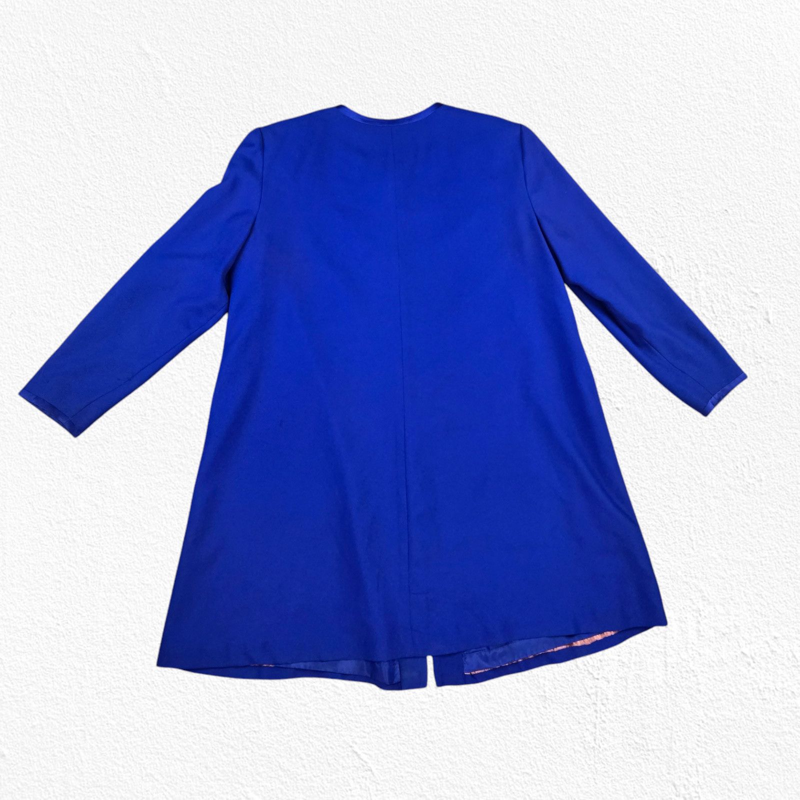 Evan Picone 90s Blue Longline Jacket Overcoat Size 18 Size XXL / US 16-18 / IT 52-54 - 8 Thumbnail