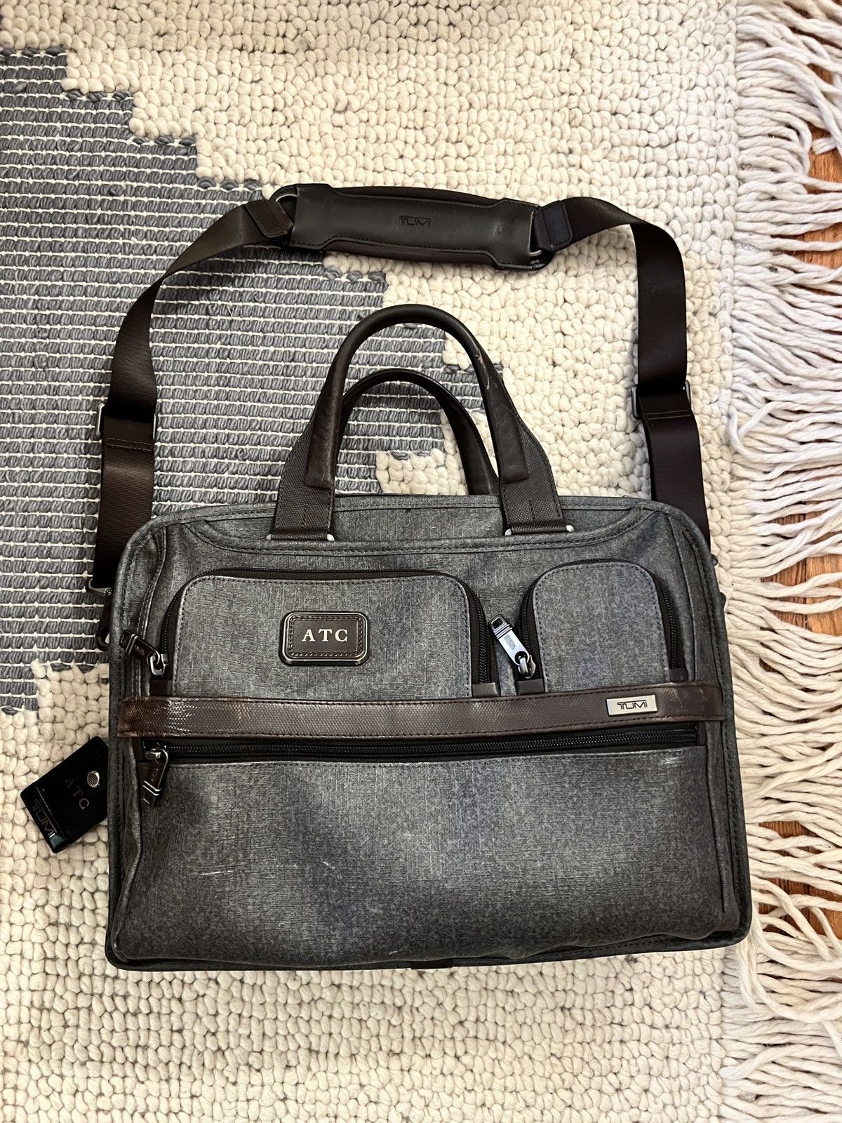 image of Tumi Alpha Expandable Laptop Briefcase in Grey, Men's