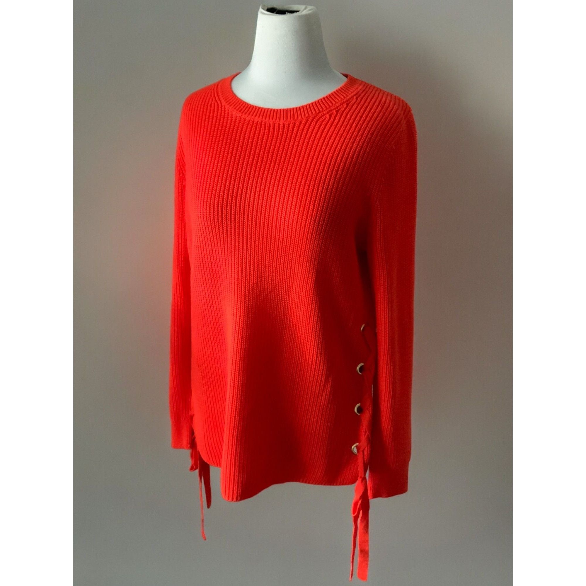 Michael Kors Michael Kors Sweater Orange Knit Side Tie Pullover Large Size L / US 10 / IT 46 - 8 Thumbnail