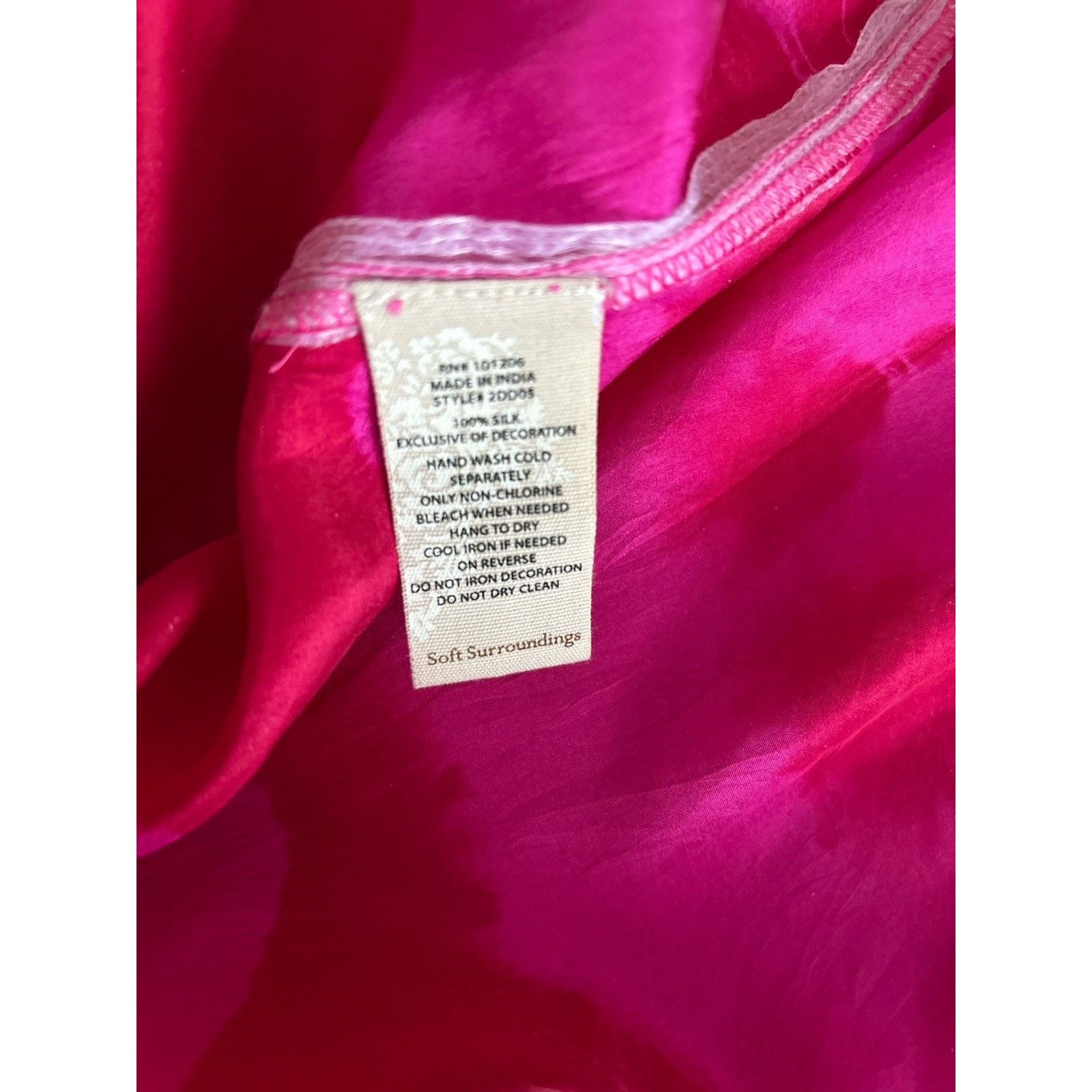 Soft Surroundings SOFT SURROUNDINGS Silk Pink Tie Dye Tunic M Boho Embrodery Size M / US 6-8 / IT 42-44 - 5 Thumbnail