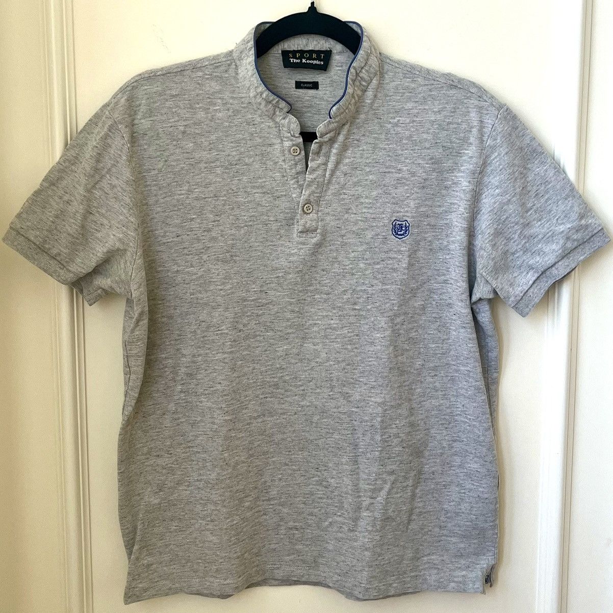 The Kooples The Kooples Classic Fit Gray Polo Shirt With Blue Detailing Size US M / EU 48-50 / 2 - 1 Thumbnail
