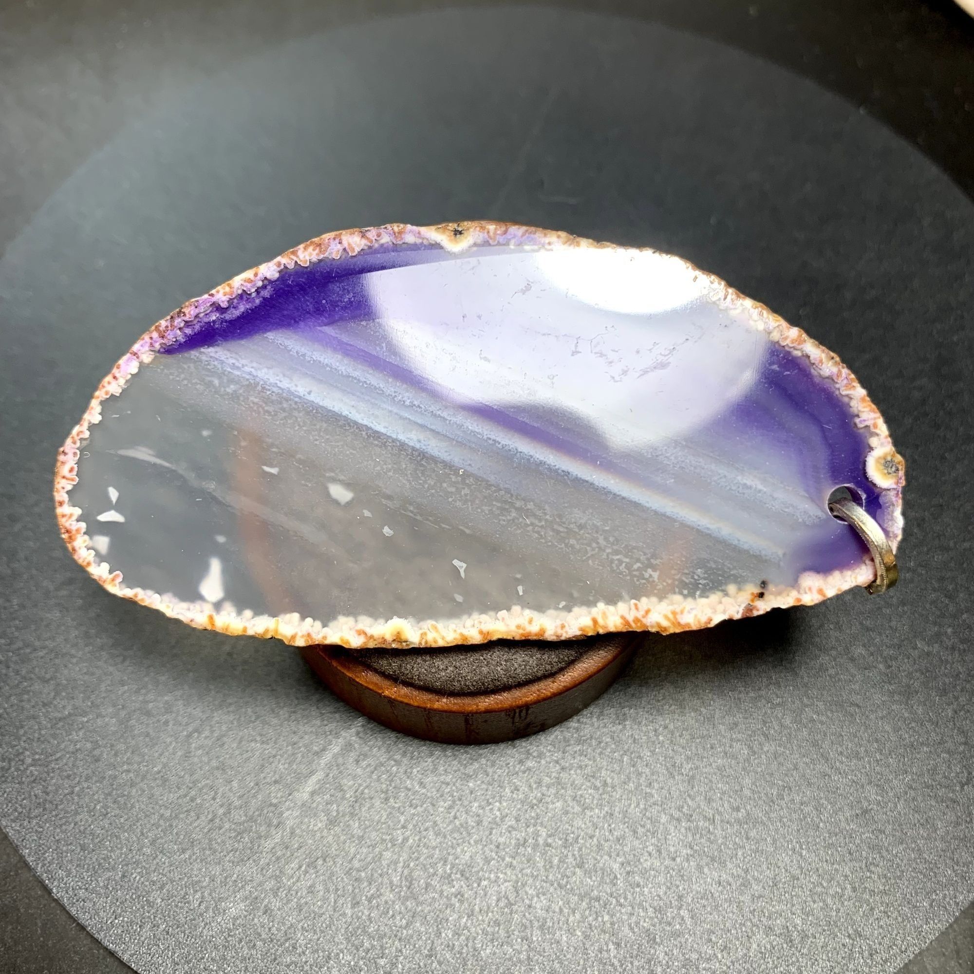 Other Large Purple White & Clear Quartz Slab Pendant Sterling Silv Size ONE SIZE - 2 Thumbnail