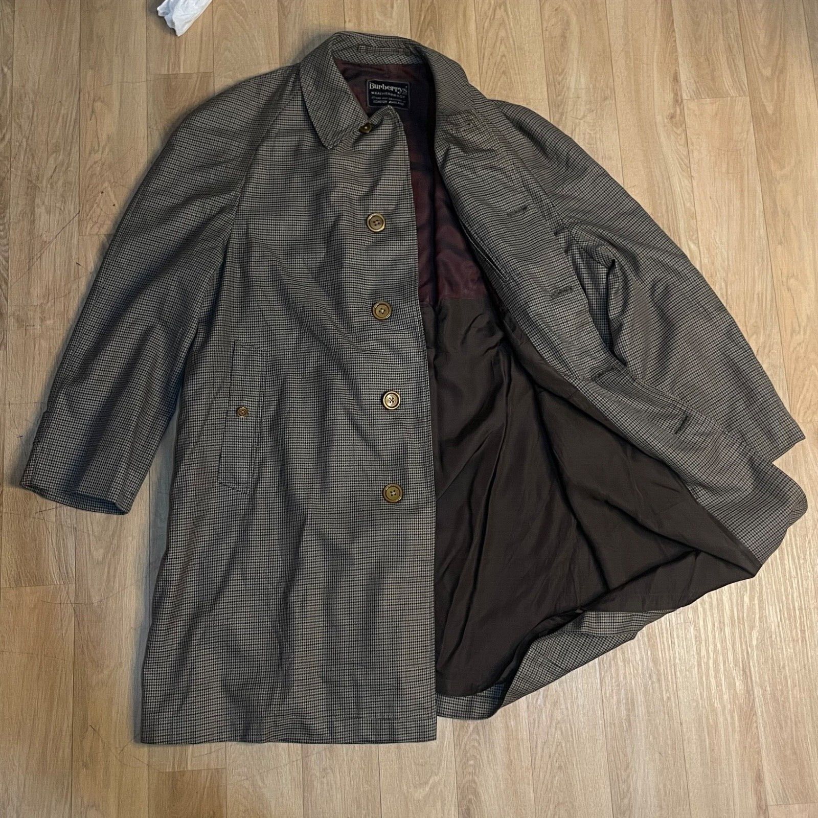 Burberry burberry Prince of Wales tweed Trench Coat VIRGIN Wool Size US L / EU 52-54 / 3 - 2 Thumbnail