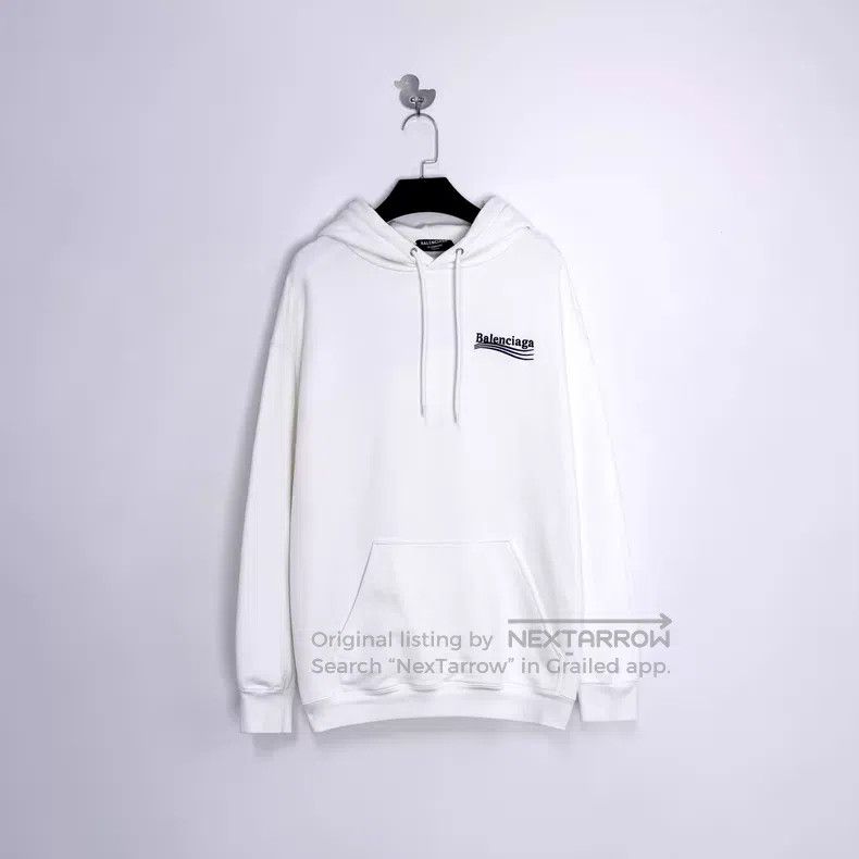 Balenciaga Balenciaga White Embroidered Wave Coke Letter Logo Sweatsh Size US M / EU 48-50 / 2 - 1 Thumbnail