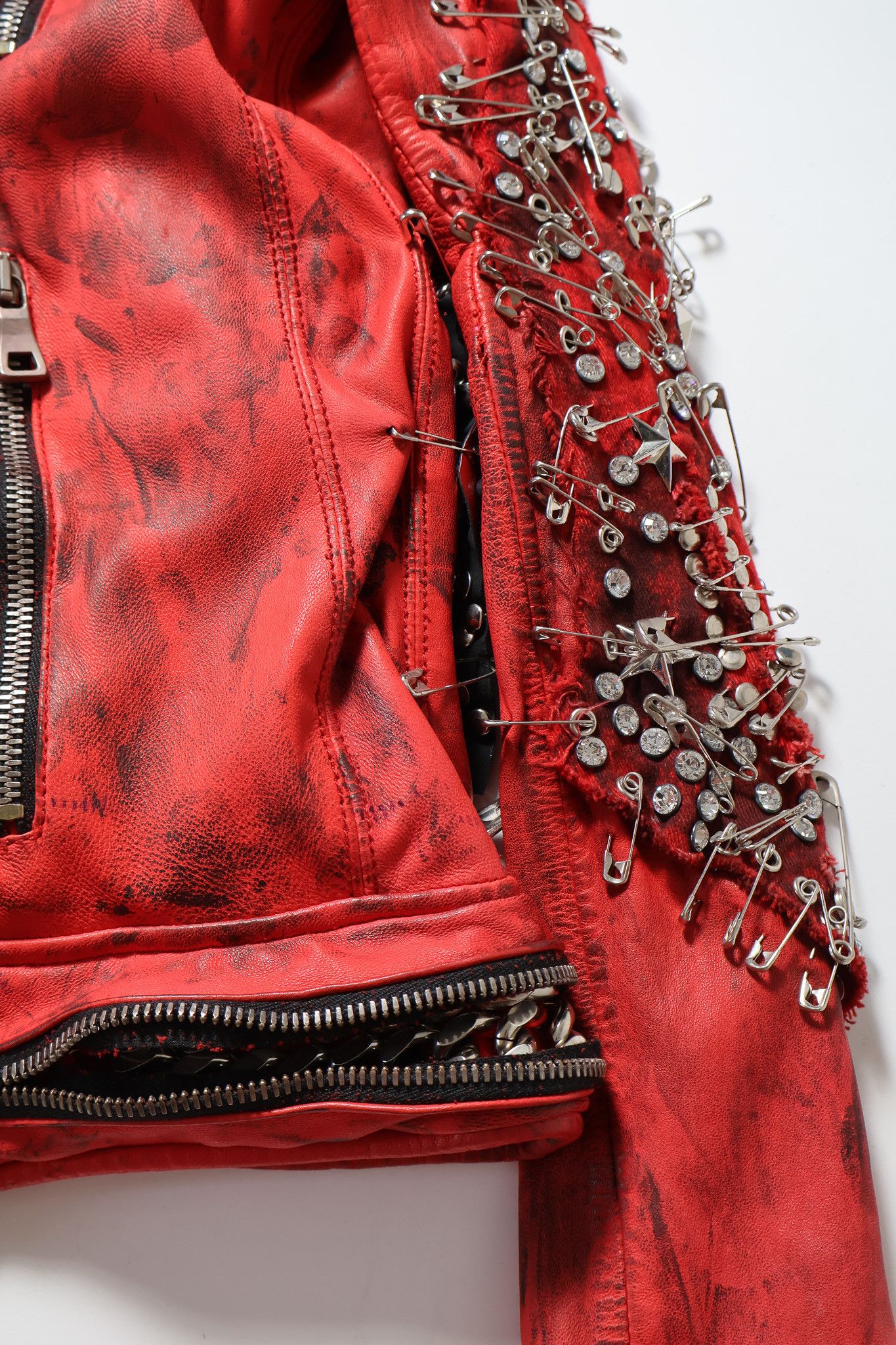 Balmain Balmain Decarnin SS11 Runway Safety Pin Stud Leather Jacket Size XS / US 0-2 / IT 36-38 - 7 Thumbnail
