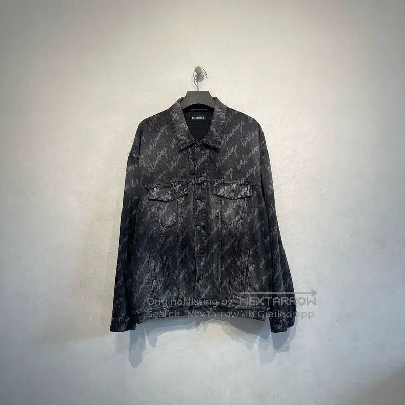 Balenciaga Balenciaga Logo Bullet Screen Printed Denim Jacket Size US M / EU 48-50 / 2 - 1 Thumbnail