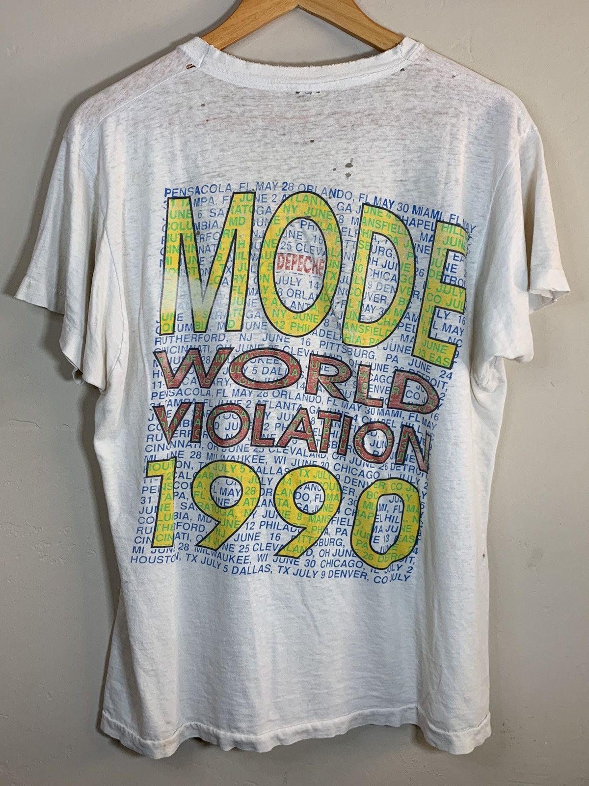 Band Tees *RARE* Vintage 1990 Depeche Mode World Violation Tour Shirt Size US L / EU 52-54 / 3 - 2 Thumbnail