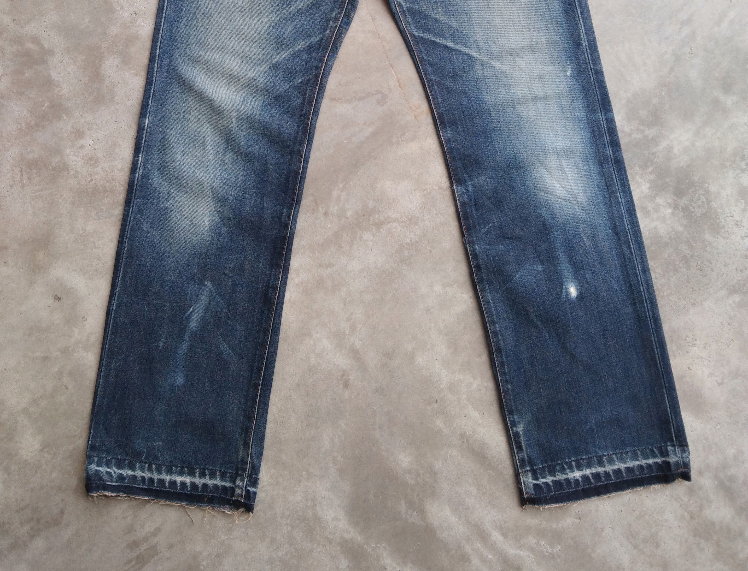 Japanese Brand Vintage Edwin Faded Blue Released Hem Distressed Jeans Size US 29 - 5 Thumbnail