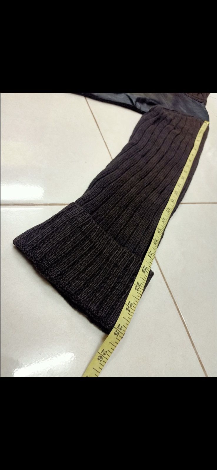 RENOMA Paris Sheepskin Leather Turtle Neck Knitwear Jacket