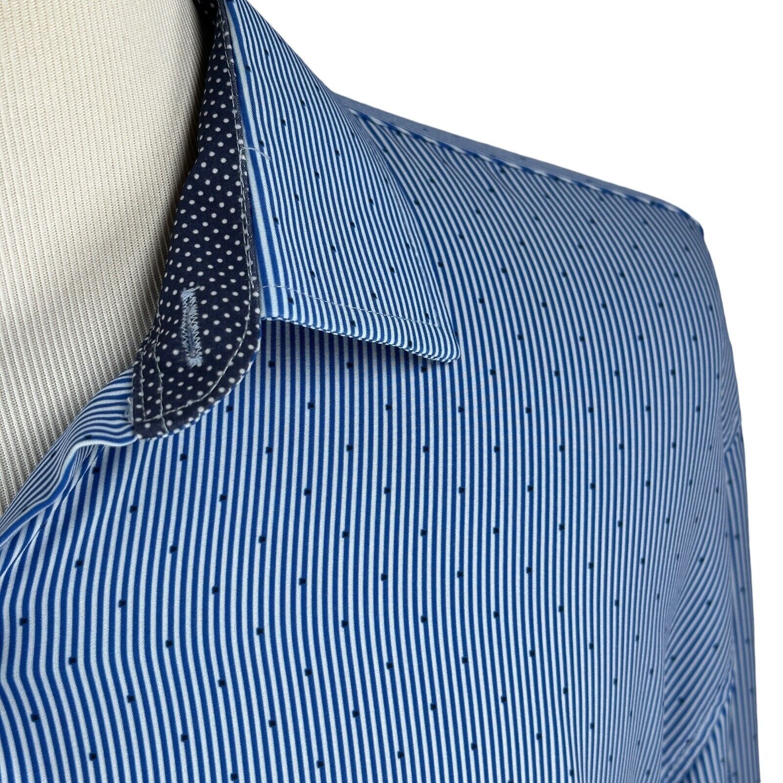 Other WRK Dress Shirt Men's 18 Blue 4 Way Stretch Slim Spread Size US XL / EU 56 / 4 - 3 Thumbnail