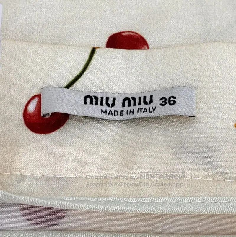 Miu Miu Miu Miu Beige Cherry Print Midi Skirt . Size 22" - 5 Thumbnail