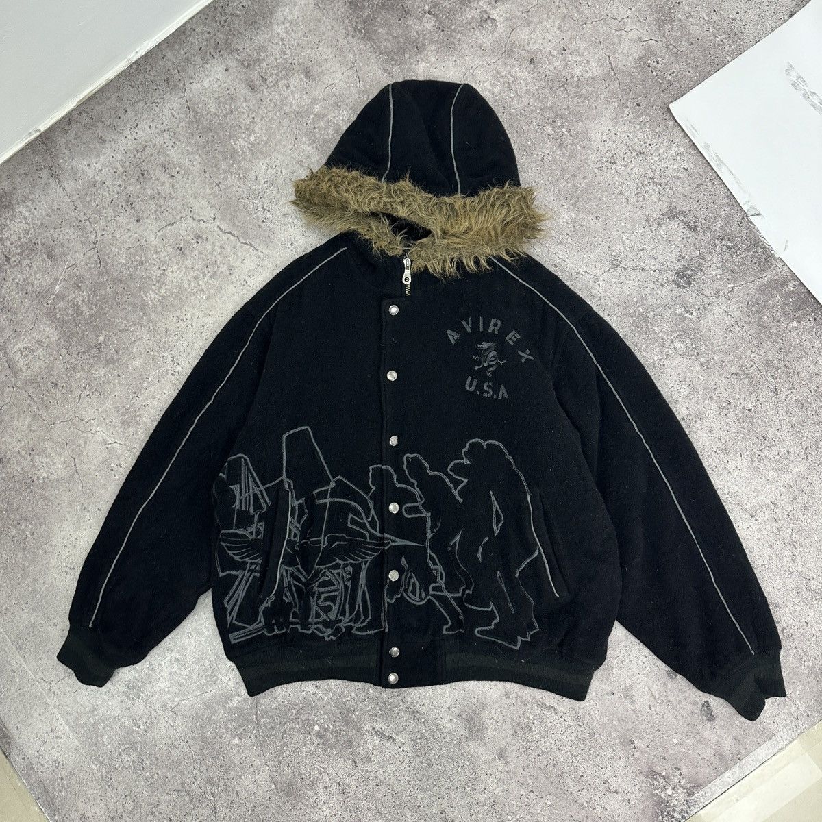 Avirex Vintage 90s Avirex Leather & Wool Jacket USA embroidered y2k Size US XL / EU 56 / 4 - 4 Thumbnail