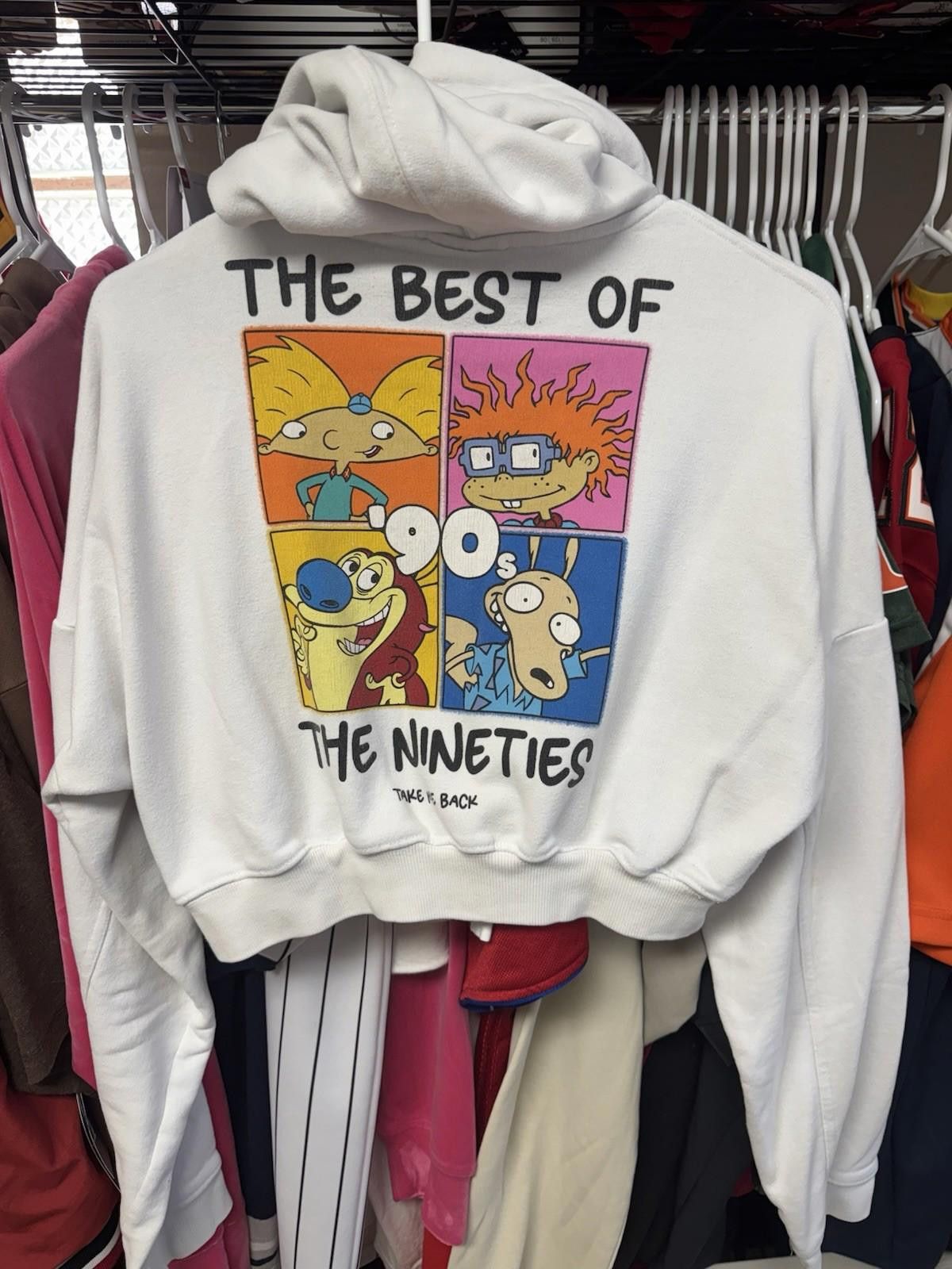 Nickelodeon Women’s Nickelodeon 2021 Throwback 90s Crop Top Hoodie￼ Size M / US 6-8 / IT 42-44 - 6 Thumbnail