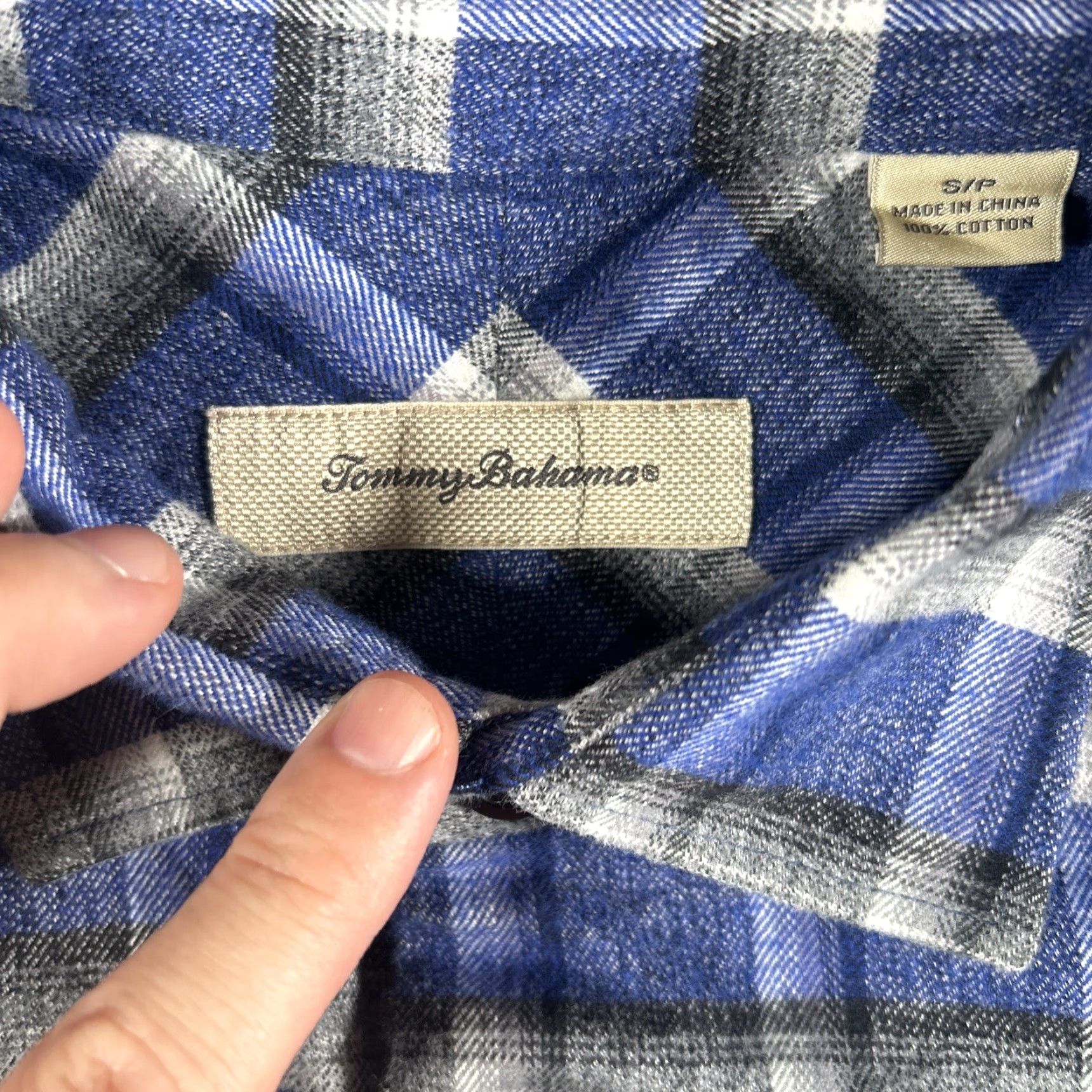 Tommy Bahama Tommy Bahama Long Sleeve Shirt Men S Blue Plaid Flannel Button Up Size US S / EU 44-46 / 1 - 3 Thumbnail