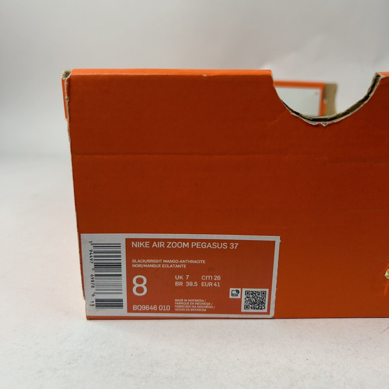 Nike Nike Air Zoom Pegasus 37 “Black Bright Mango” 2024 Size US 8 / EU 41 - 5 Thumbnail
