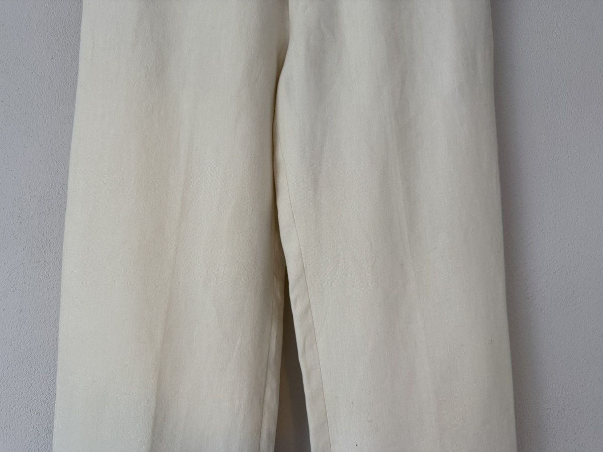 Hermes Hermès Ivory Linen Trousers with Cuffed Hem Size US 38 / EU 54 - 3 Thumbnail