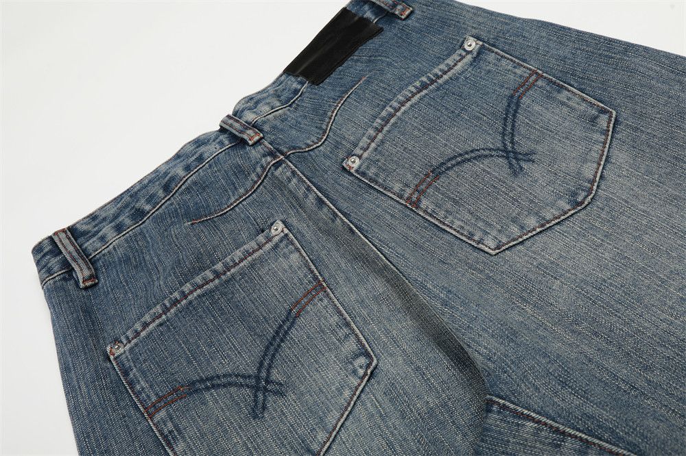 Jean Men's versatile loose distressed punk retro washed jeans Size US 34 / EU 50 - 4 Thumbnail