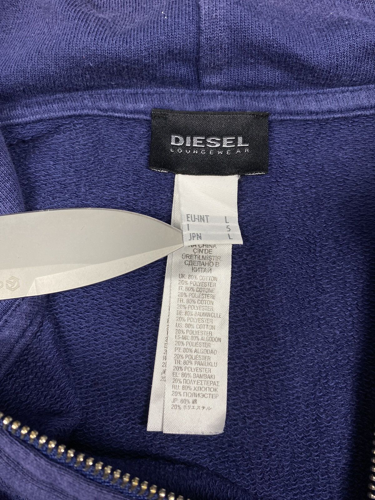 Diesel Diesel Zip Up Big Logo faded blue hoodie size L Size US L / EU 52-54 / 3 - 15 Thumbnail