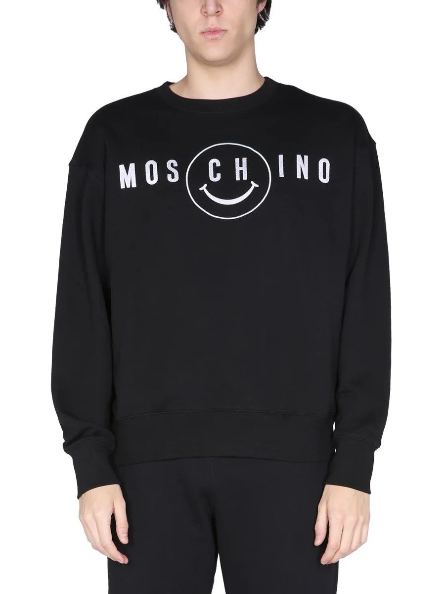 Moschino o1y0225 Logo Crewneck Sweatshirt in Black Size US S / EU 44-46 / 1 - 1 Thumbnail