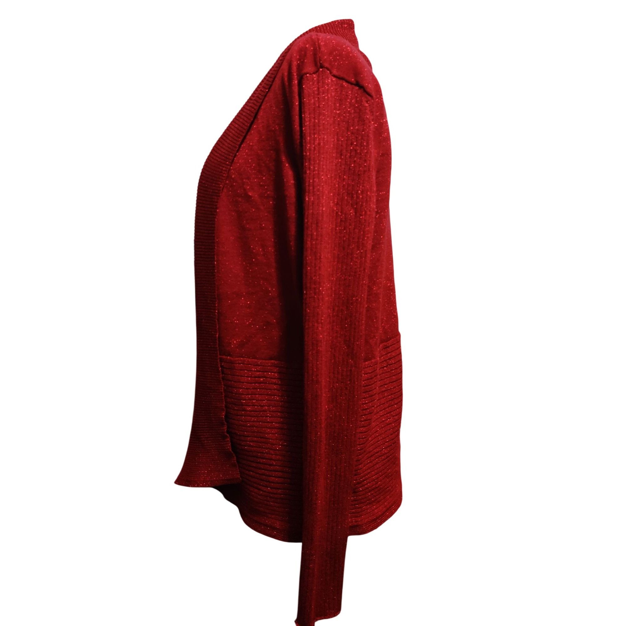 Other 89th + Madison XL Womens Sweater Red Metallic Ribbed Open Fr Size XL / US 12-14 / IT 48-50 - 4 Thumbnail