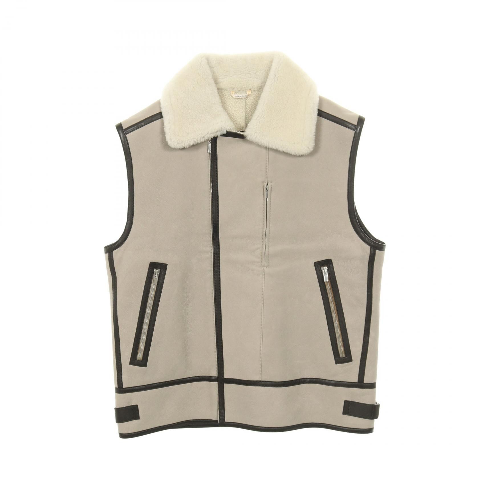 Hermes Hermes Hermes Shearling Leather Vest Leather Tops DUTY FREE for USA Size ONE SIZE - 1 Thumbnail