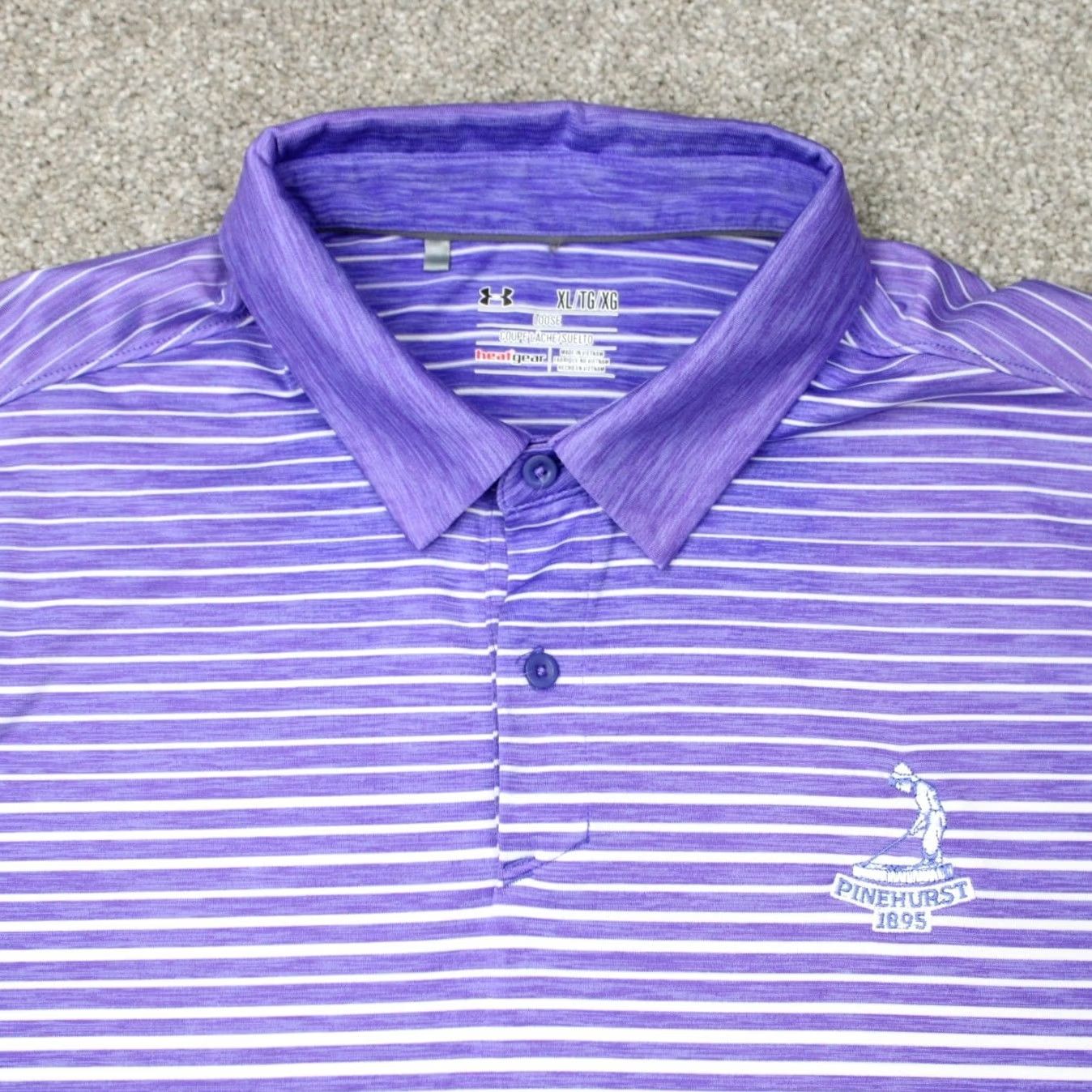 Under Armour Under Armour Polo Shirt Mens XL Purple UA Heatgear Loose Fit S/S Pinehurst Logo Size US XL / EU 56 / 4 - 4 Thumbnail