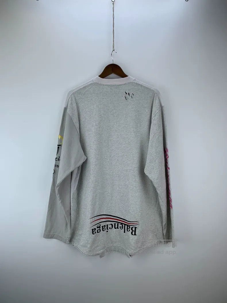 Balenciaga Balenciaga Destroyed Patchwork Long Sleeve T-Shirt Size US M / EU 48-50 / 2 - 2 Thumbnail