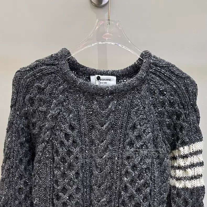 Thom Browne Thom Browne Heather Grey Four Stripe Wool Sweater Size US XS / EU 42 / 0 - 2 Thumbnail