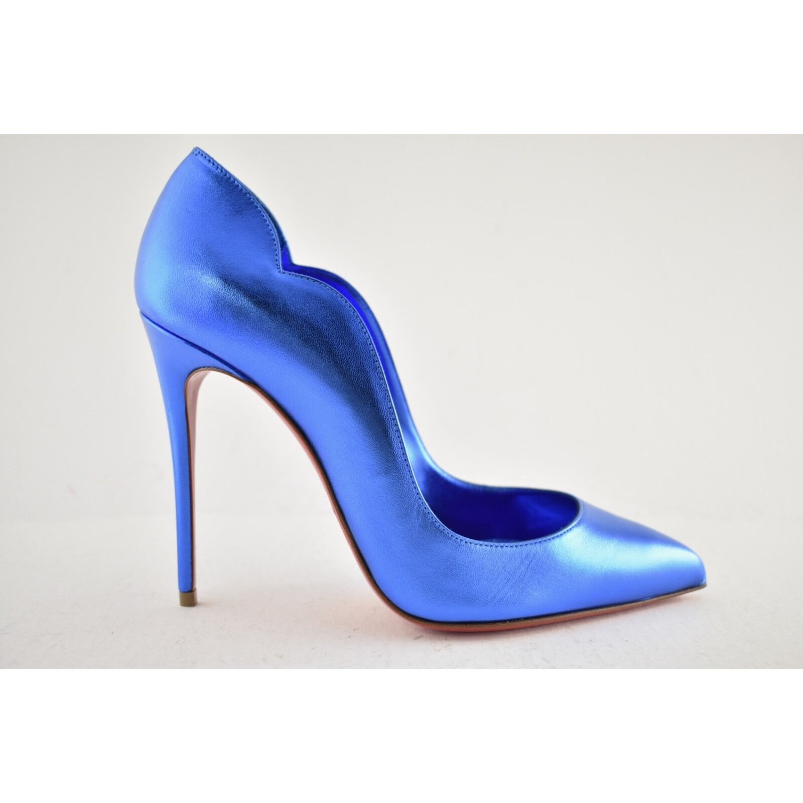 Christian Louboutin Christian Louboutin Hot Chick 100 Alize Blue Leather Pointed Size US 7 / IT 37 - 2 Thumbnail