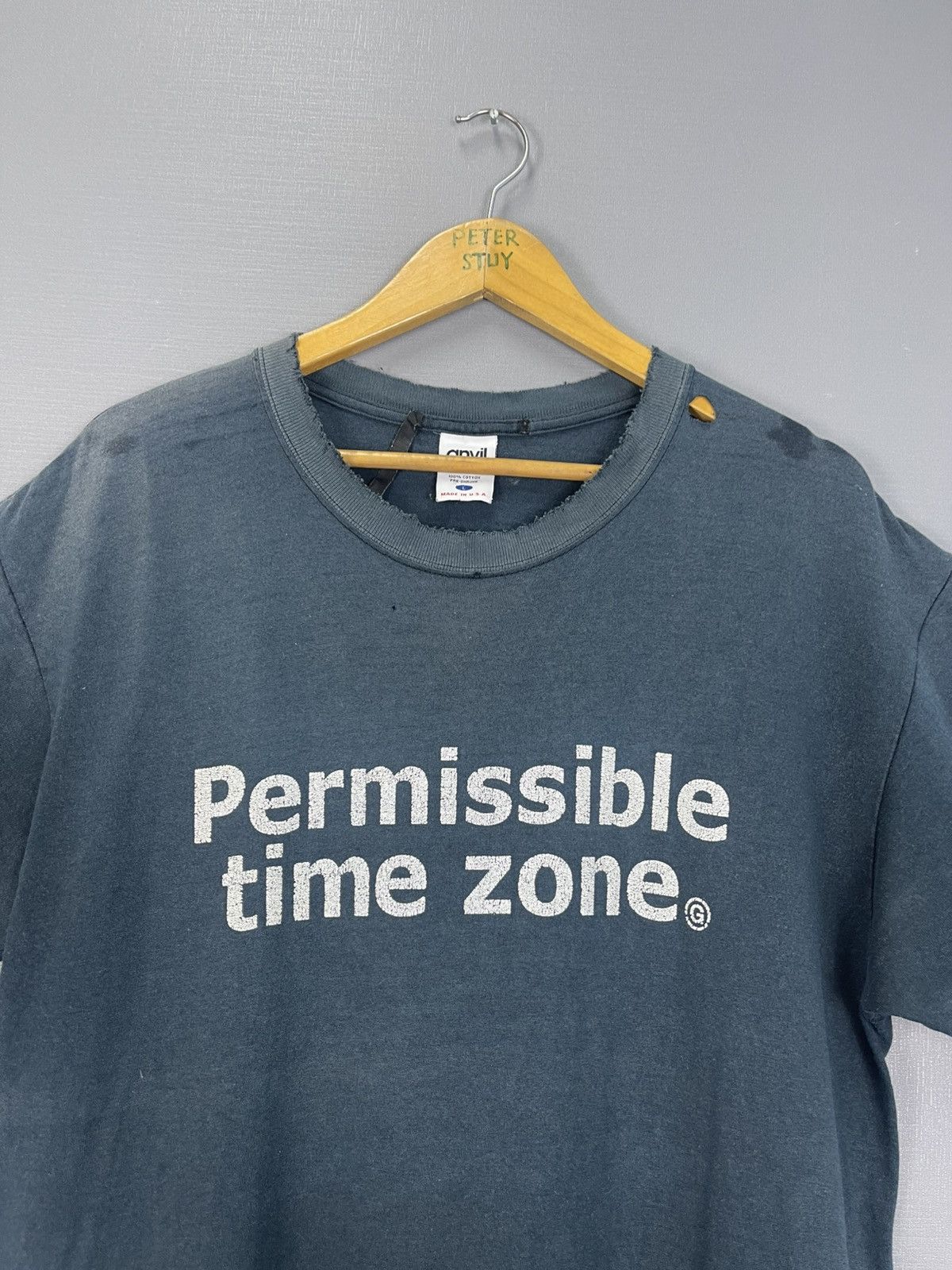 Vintage Vintage Permissible Time Zone T-Shirt Size US L / EU 52-54 / 3 - 5 Thumbnail