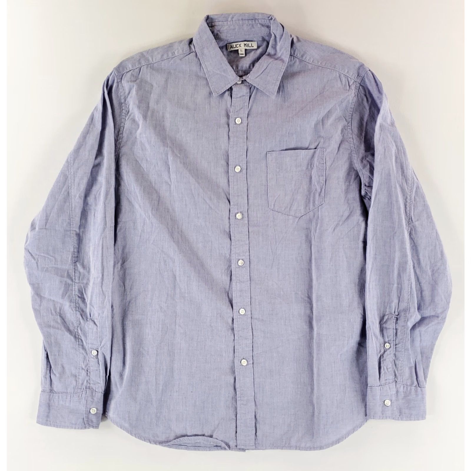 Alex Mill Alex Mill Button Up Shirt Blue Long Sleeve Mens L Size US L / EU 52-54 / 3 - 2 Thumbnail