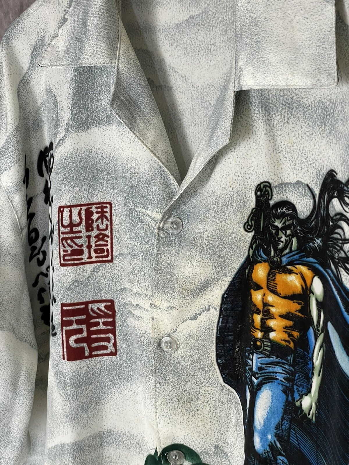 Anime × Japanese Brand × Vintage Vintage Samurai Anime Movie Rare Button Up Oversize Shirt Size US L / EU 52-54 / 3 - 6 Thumbnail