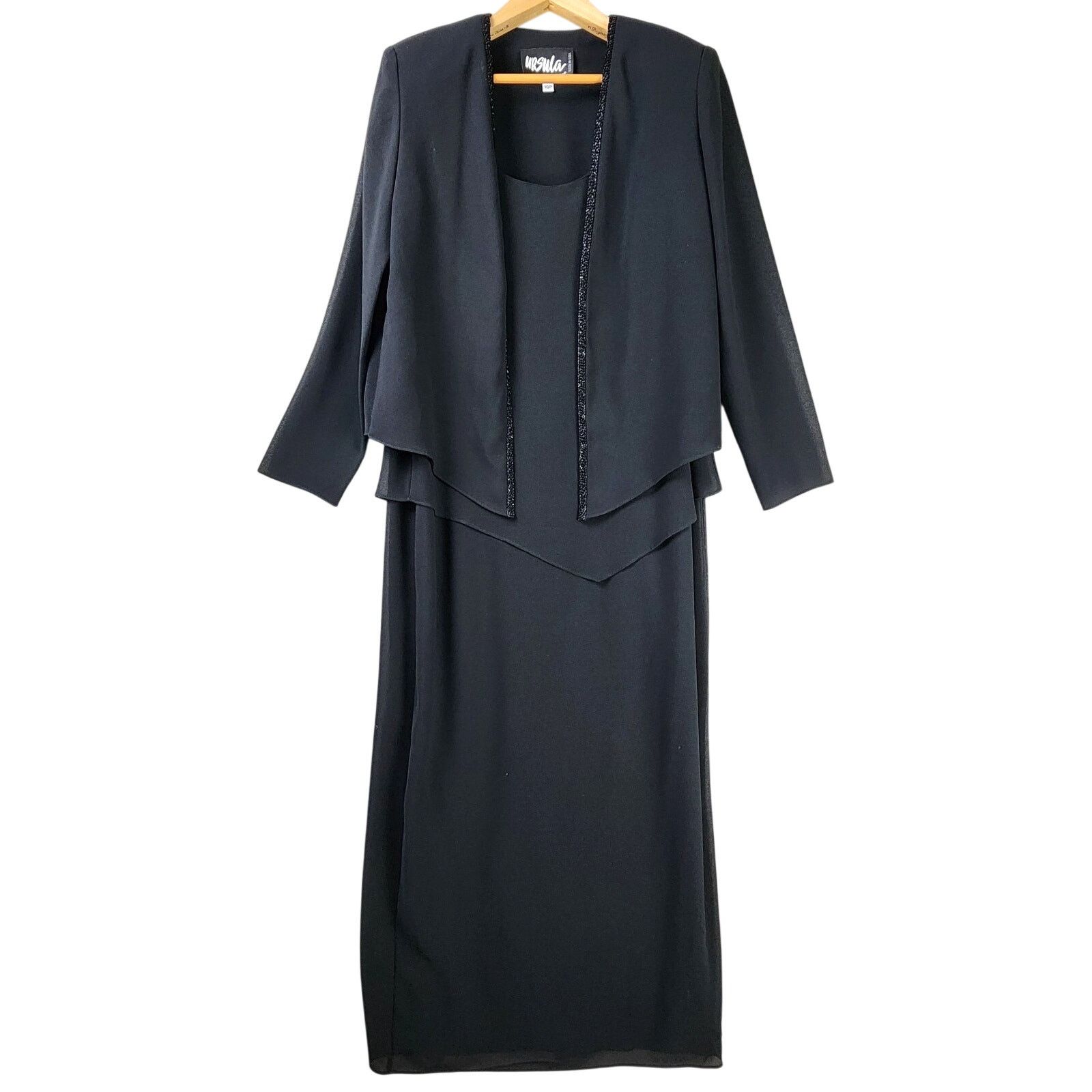 Other Ursula of Switzerland Formal Dress & Jacket 10P Black Beaded Size L / US 10 / IT 46 - 1 Thumbnail