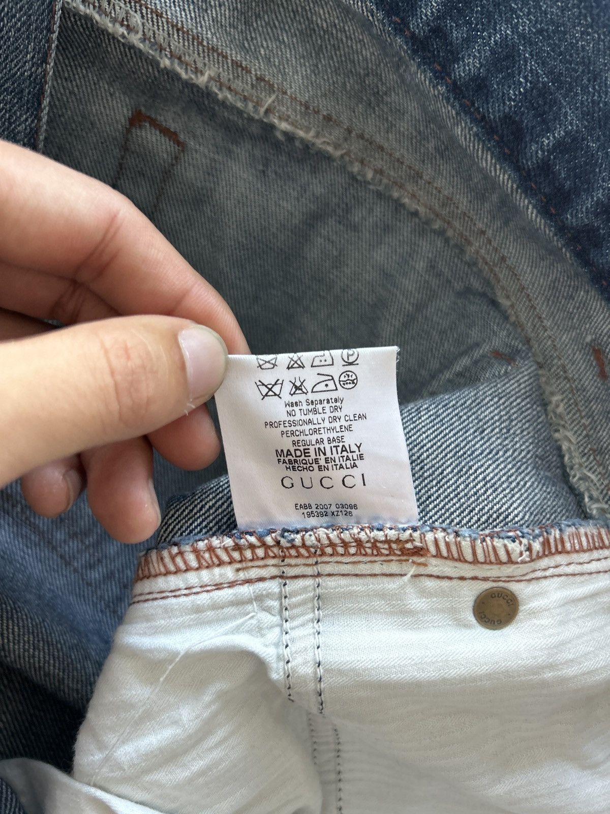 Gucci Gucci Embroidered Logo Distressed Jeans (2007) Size US 36 / EU 52 - 8 Thumbnail