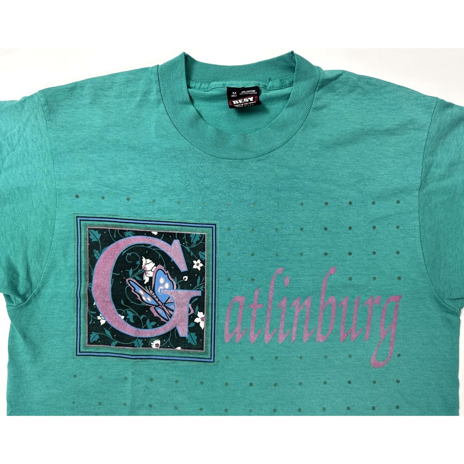 Fruit Of The Loom VINTAGE Gatlinburg T-Shirt M Fruit of the Loom Unisex Adults Cotton Polyester Teal Green 90s 90s Shirt Casual Hipster Grunge Size US M / EU 48-50 / 2 - 2 Thumbnail