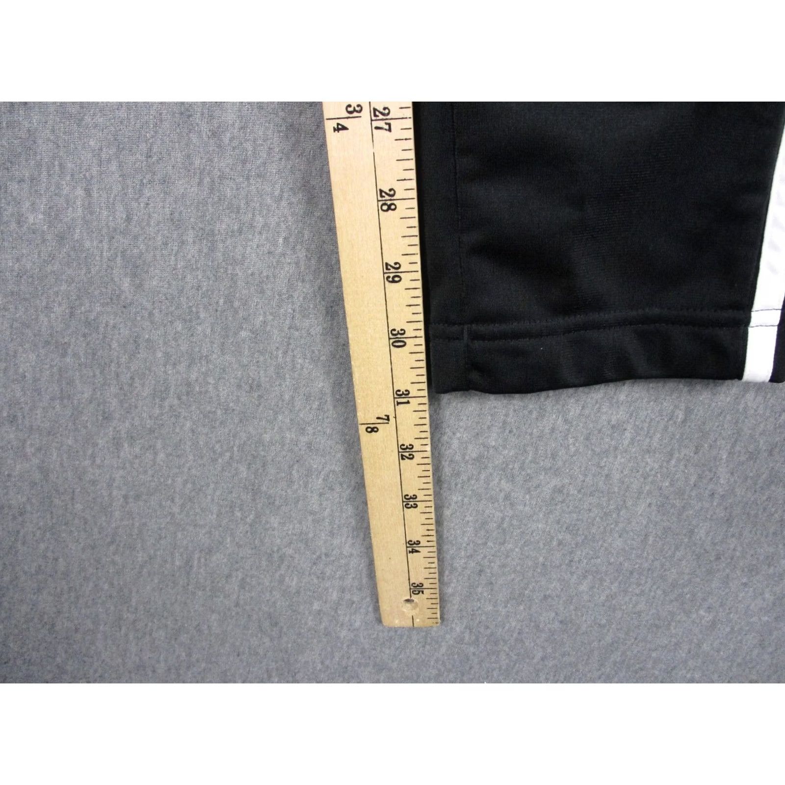 Adidas Adidas Track Pants Mens 27 Black 3-Stripes Elastic Waist Pockets Slim Athletic Size US 27 - 6 Thumbnail