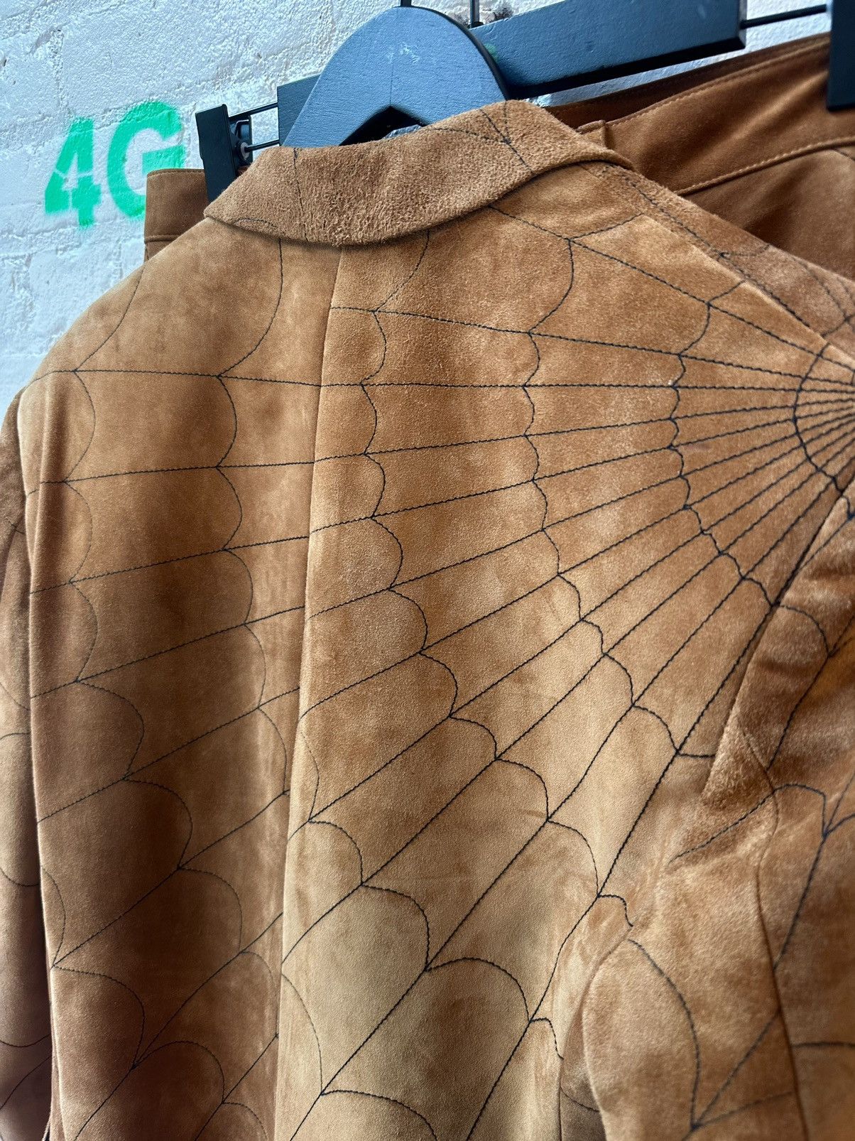Chrome Hearts 1 of 1 CHROME HEARTS COUTURE SUEDE LEATHER SPIDER WEB SUIT Size 40R - 11 Thumbnail