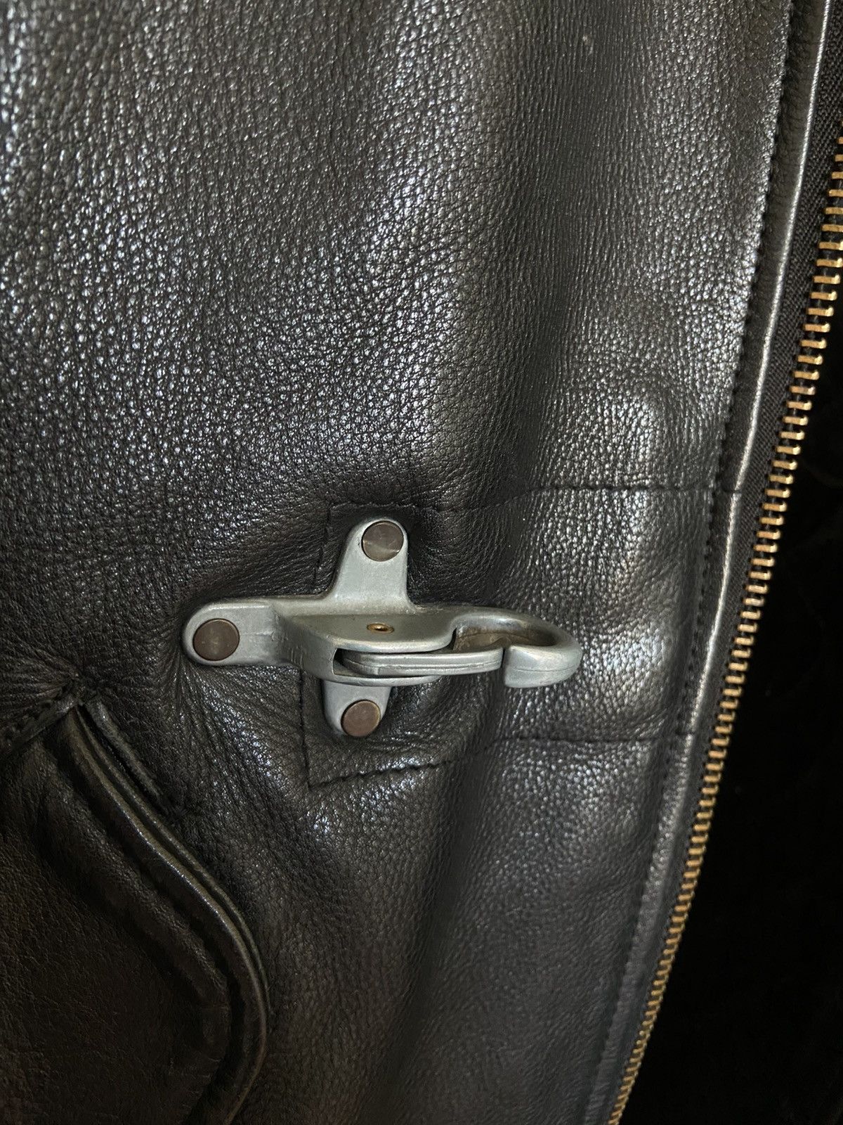 Genuine Leather Vintage Fireman Clasp leather jacket Size US L / EU 52-54 / 3 - 4 Thumbnail