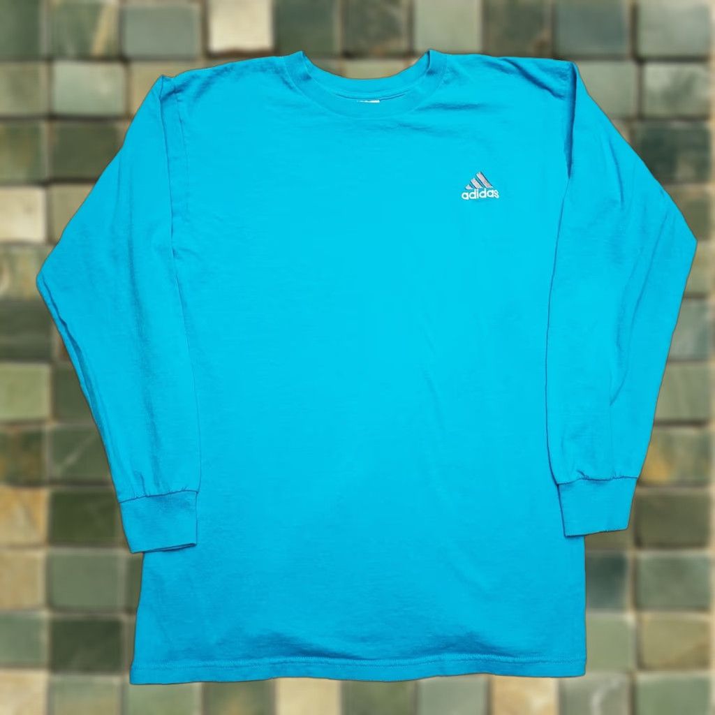 Adidas Vintage Adidas Shirt Mens XL Blue Crewneck Pullover Casual TEE Made in USA} Size US S / EU 44-46 / 1 - 1 Thumbnail