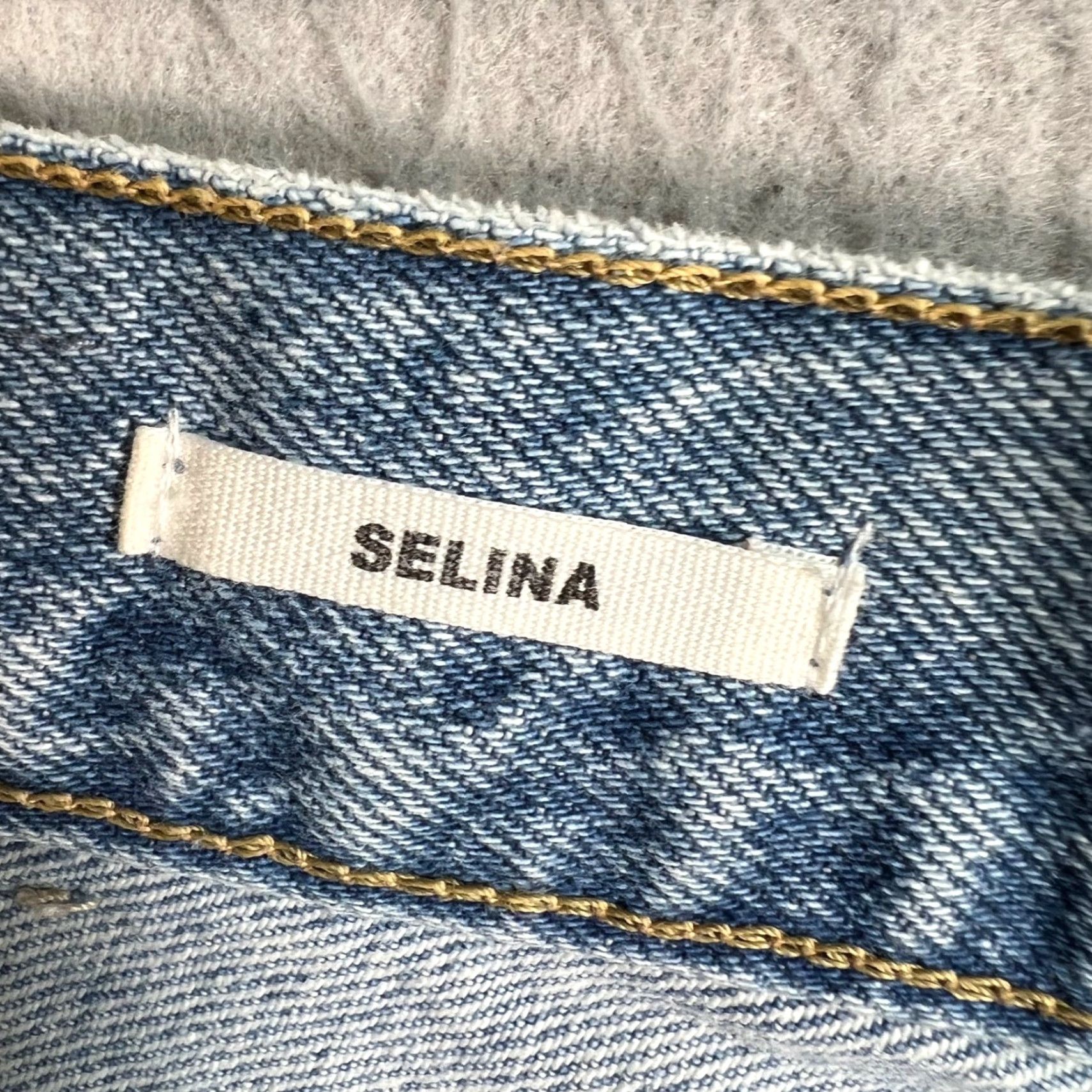 Mango Mango Womens Jeans Distressed Light Wash Denim High-Waisted Selina Size 6 Straight 5-Pocket Blue Size 28" / US 6 / IT 42 - 4 Thumbnail