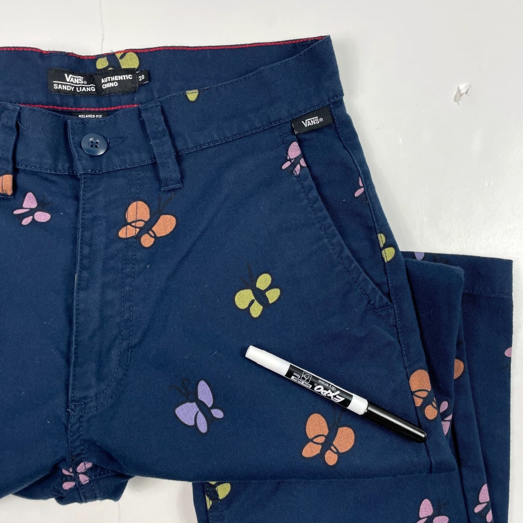 Vans VANS Pants Womens 28 x 30 Blue Sandy Liang Chino Straight Leg Boys? Size 28" / US 6 / IT 42 - 6 Thumbnail