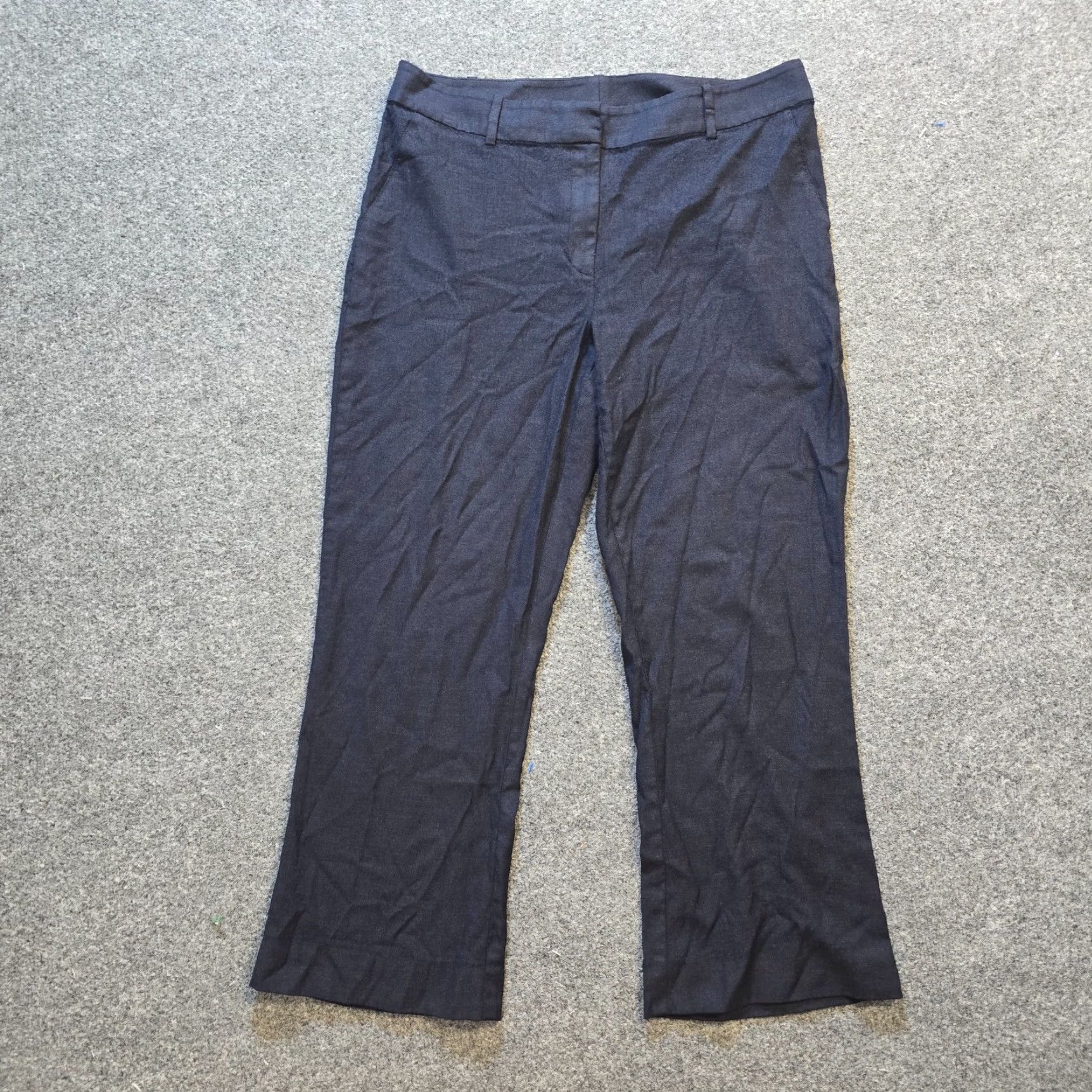 Vintage St John Pants Womens Size 10 Petite Blue Twill Bootcut Flat Front Casual Dress Pants Capsule Casual Size 32" / US 10 / IT 46 - 2 Thumbnail