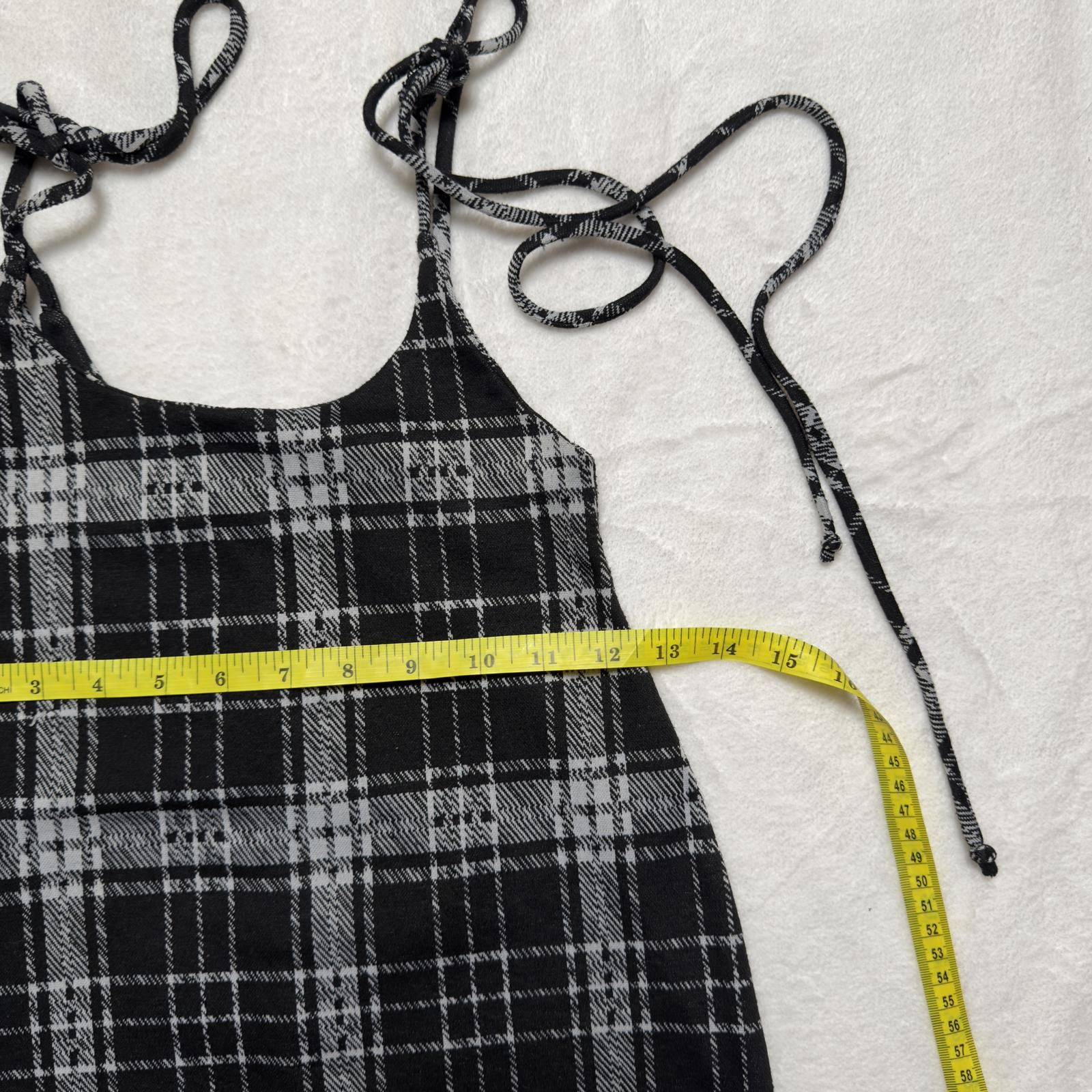 Fashion Nova Black Plaid Tartan Top Grunge Dark Academia Y2K Schoolgirl Size M / US 6-8 / IT 42-44 - 3 Thumbnail