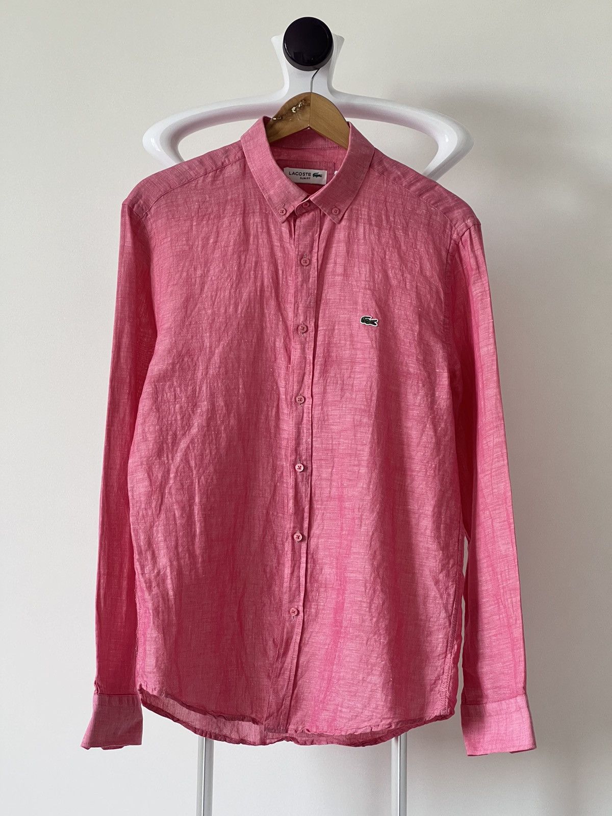 Lacoste Linen Button Down Casual Shirt Size US L / EU 52-54 / 3 - 1 Thumbnail