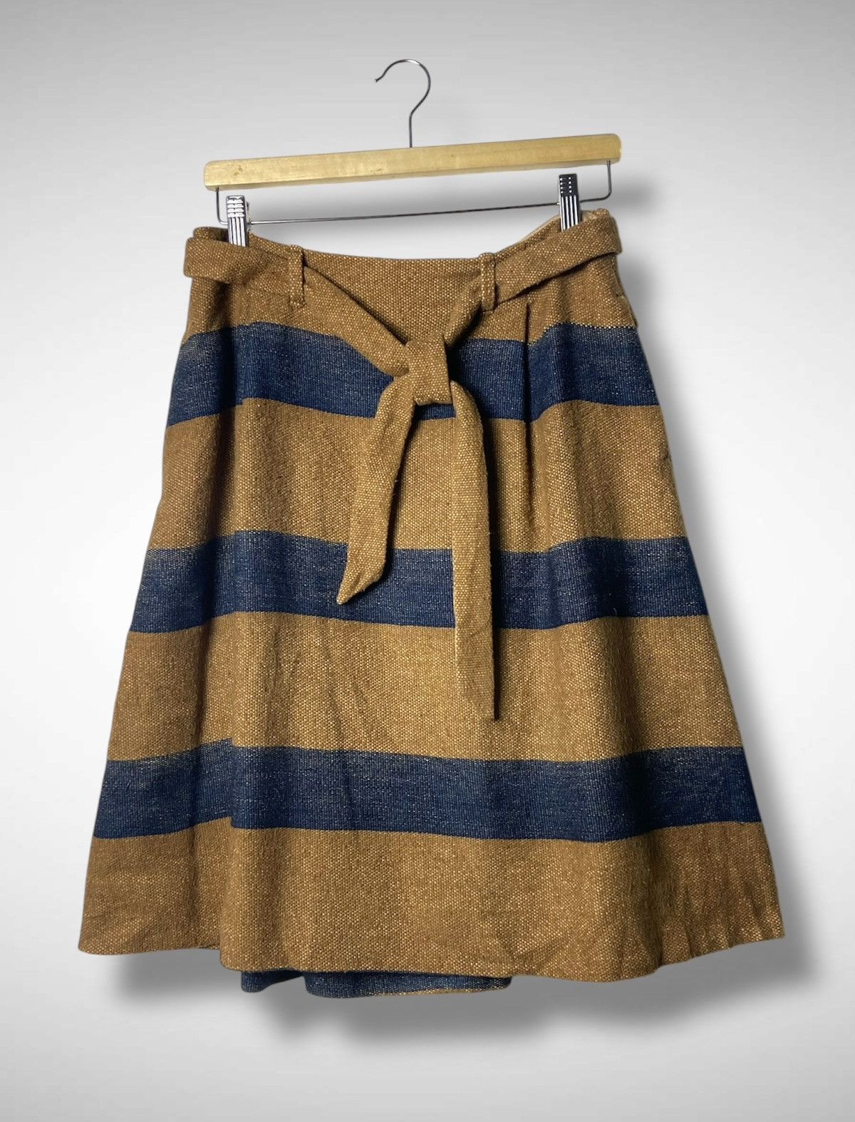 45rpm 45rpm Badou-R Indigo Stripe Midi Skirt with Polka Dot Lining Size 32" / US 10 / IT 46 - 1 Thumbnail